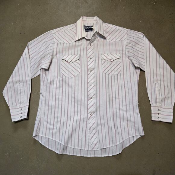 Vintage Wrangler Cowboy Cut Regular Fit X-Long Tails Pearl Snap Button Down - Picture 1 of 5